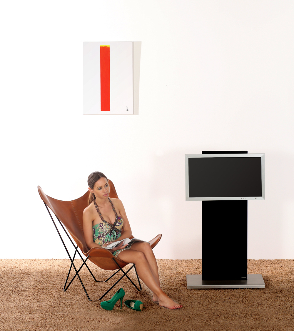 wissmannflatart135_tv-stand_schwarz_edelstahl_1OKyHBIj7m0Xgs Wissmann Flat Art 135 TV-Stand Rollbar