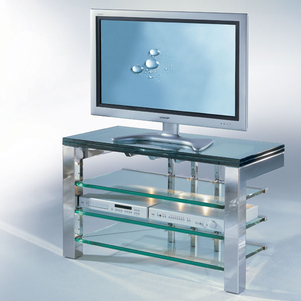 SchroersSchroers_Focus110E_hifi-Rack_edel_clear Schroers & Schroers TV-Möbel Focus 110-E Edelstahl Plus