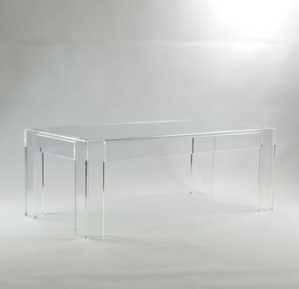 Acryl TV-Beistelltisch | Salontisch mit Glasauflage